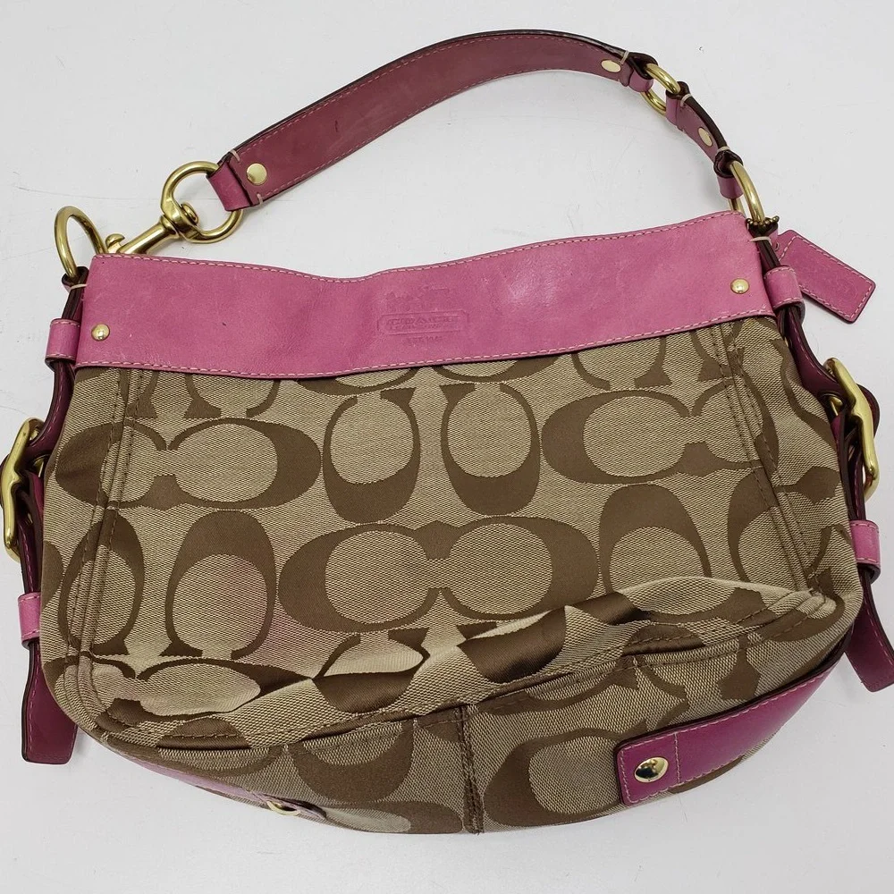 Coach | Bags | Coach Brown And Pink Shoulder Bag Purse Women | Poshmark
